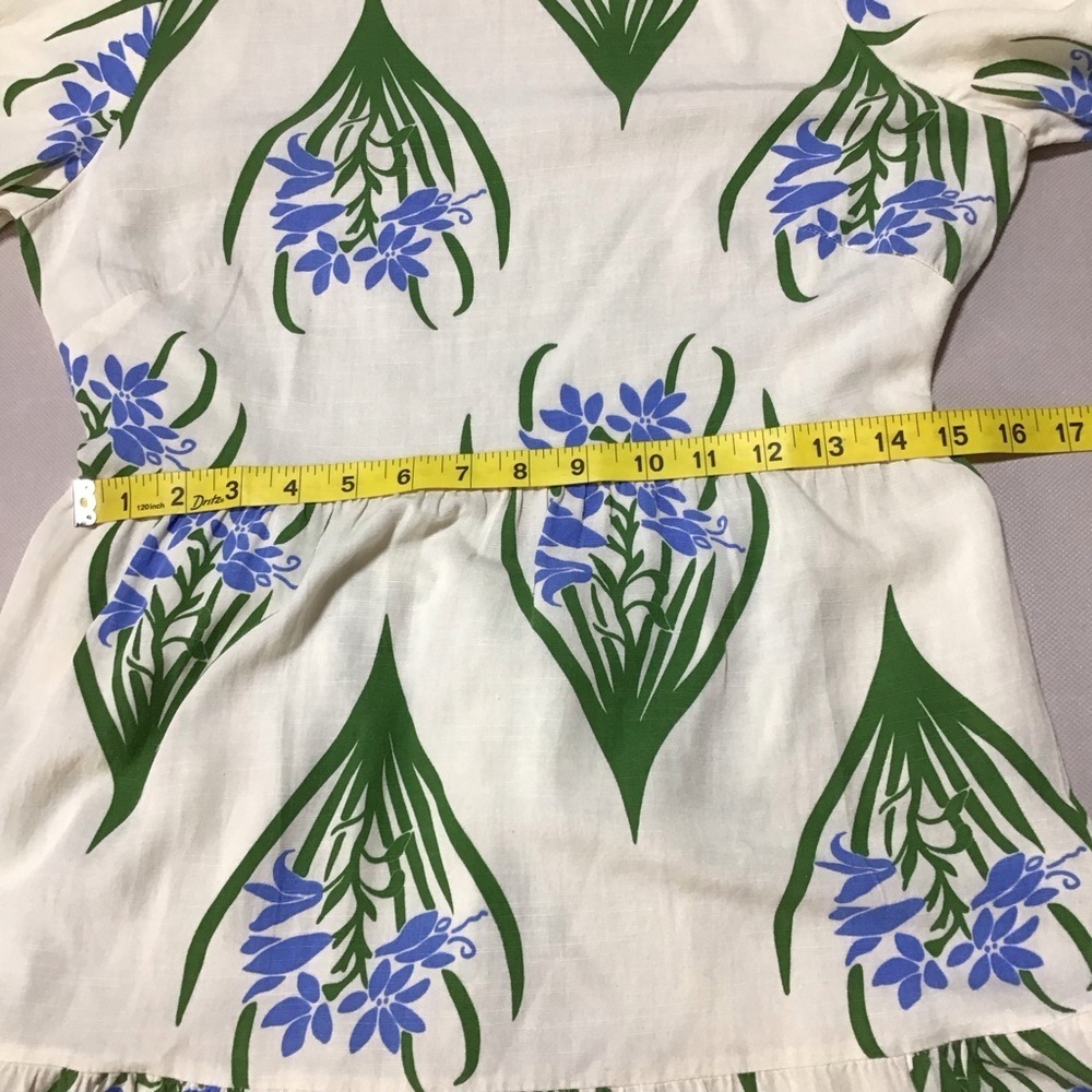 Zara Sofia Puff Sleeves Cream Maxi Dress Floral Design - Picture 9 of 10